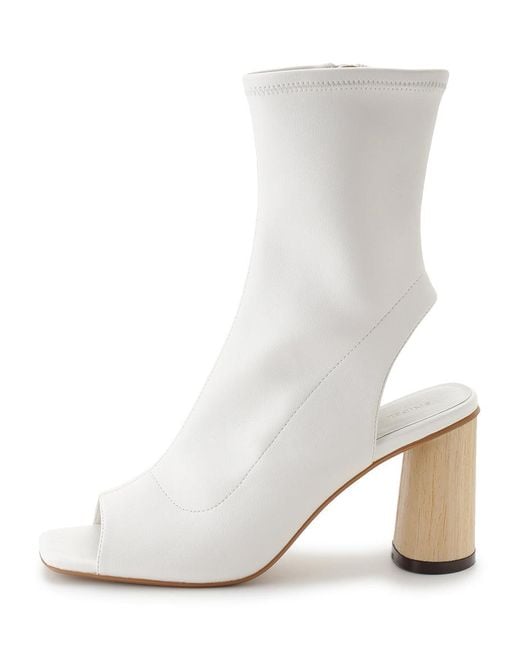 SNIDEL Green Open Toe Bootie