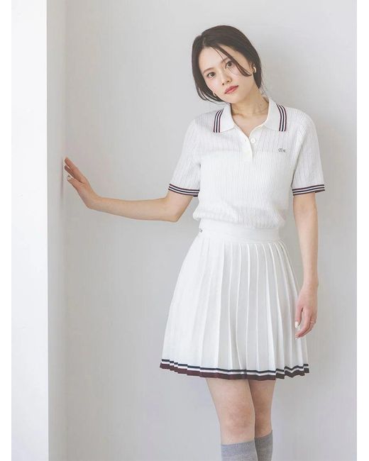 SNIDEL White Lacoste Polo Knit