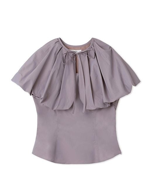 SNIDEL Purple Decollete Open Blouse