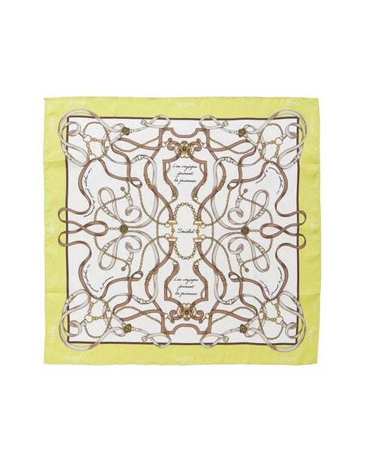 SNIDEL Blue Square Frame Design Scarf