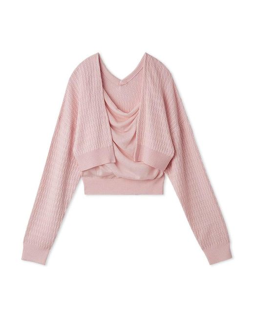 SNIDEL Green 2-In-1 Soft Knit Twin Set With Cropped Cardigan