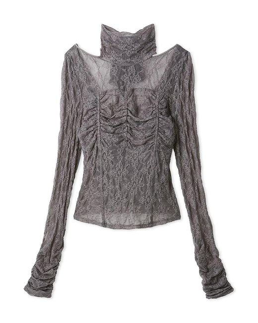 SNIDEL Gray [Chacott] Lace Sheer Top