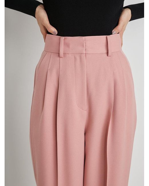SNIDEL Pink Tapered High Waist Tuck Pants