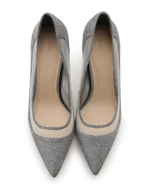 SNIDEL Gray Heel Pointed-Toe Pumps