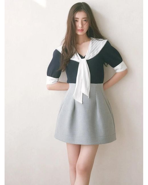 SNIDEL Gray Structure Skirt Shorts