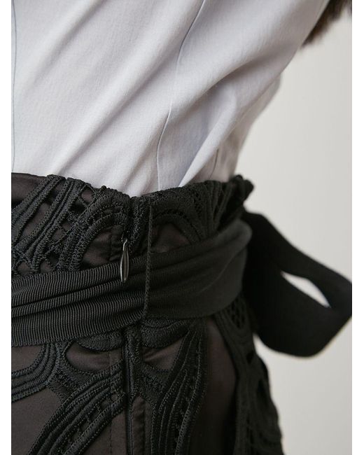 SNIDEL Black High Waisted Lace Cutout Maxi Skirt