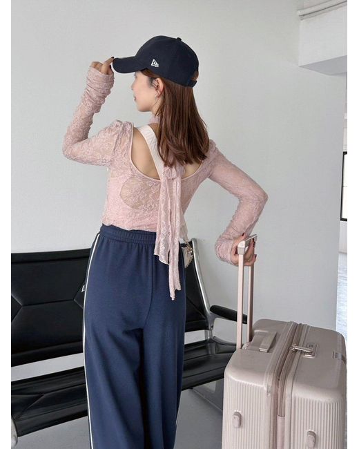 SNIDEL White [Chacott] Lace Sheer Top