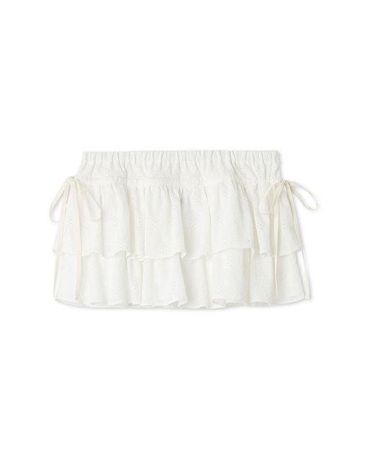 SNIDEL White Drawstring Frill Lace Belt
