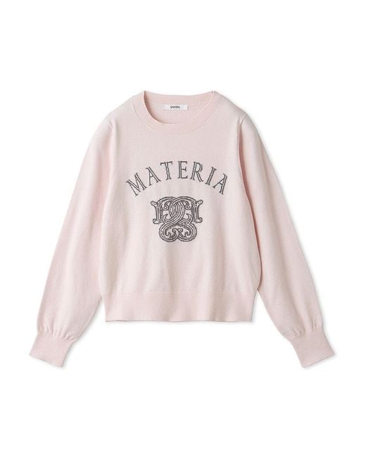 SNIDEL Brown Emblem Jacquard Knit Pullover