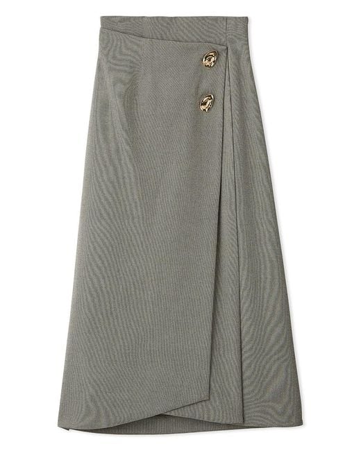 SNIDEL White Wrap-Pleat Skirt