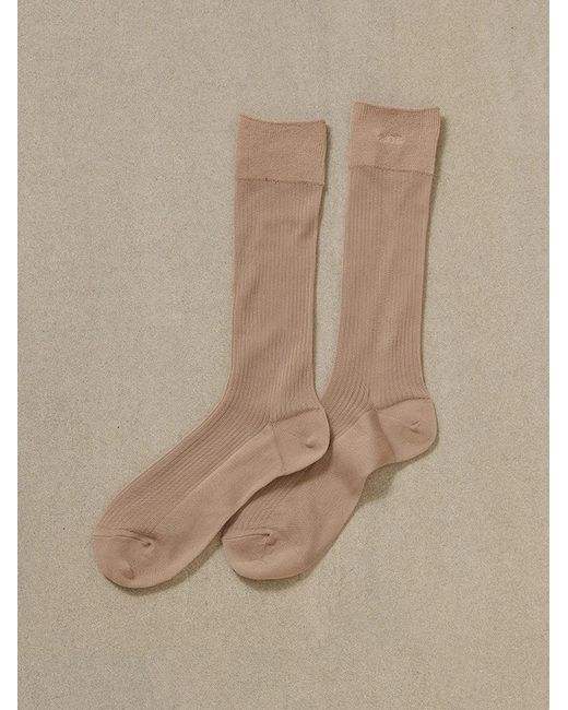 SNIDEL Yellow Sheer Rib Socks
