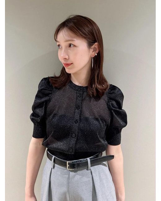 SNIDEL Black Sparkle Aurora Cardigan