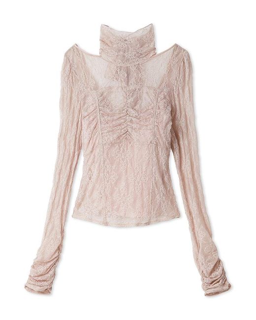 SNIDEL Gray [Chacott] Lace Sheer Top