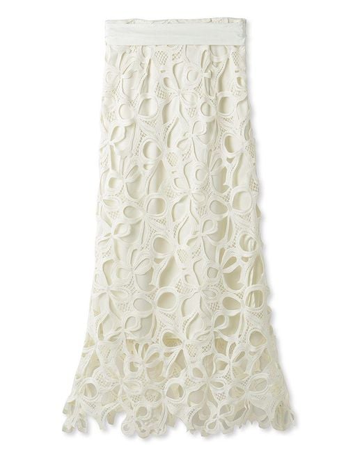 SNIDEL Black High Waisted Lace Cutout Maxi Skirt