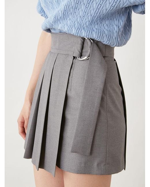 SNIDEL White Pleated Wrapped Skort