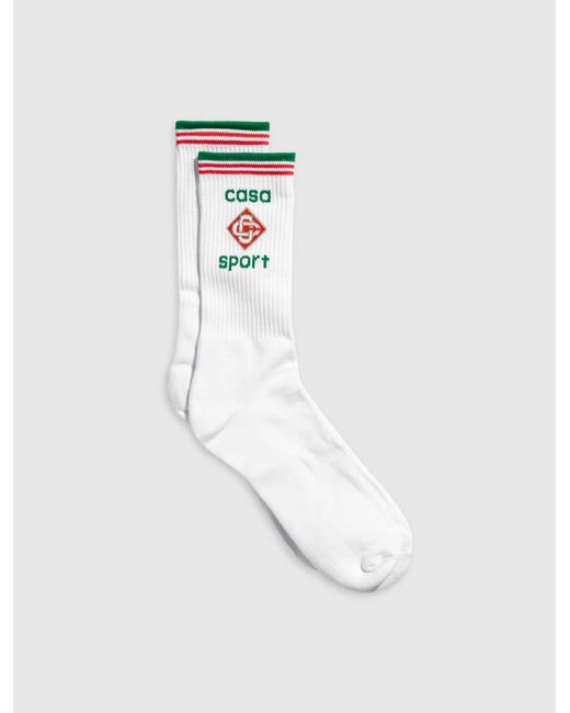 CASABLANCA Casa Sport Ribbed Sock in White for Men Lyst