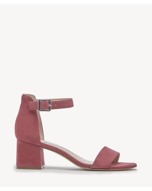 Sole Society Suede Salena Block Heel Sandal in Mauve Rose Suede (Pink ...