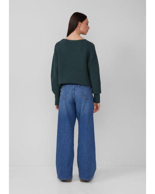 S.oliver Green Strukturierter Strickpullover in Oversize mit Rippbündchen