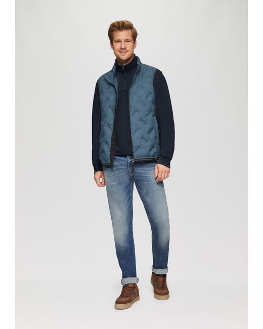S.oliver Sweatshirt mit Troyer-Kragen und seitlichen Eingrifftaschen in Blue für Herren