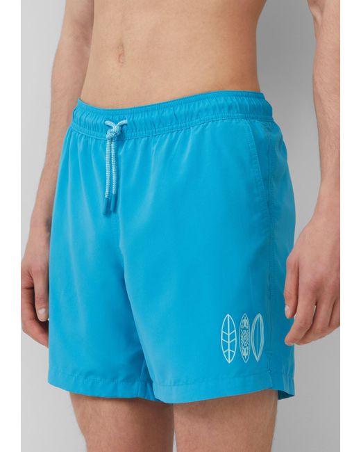 S.oliver Badeshorts mit Artwork und Eingrifftaschen in Blue für Herren