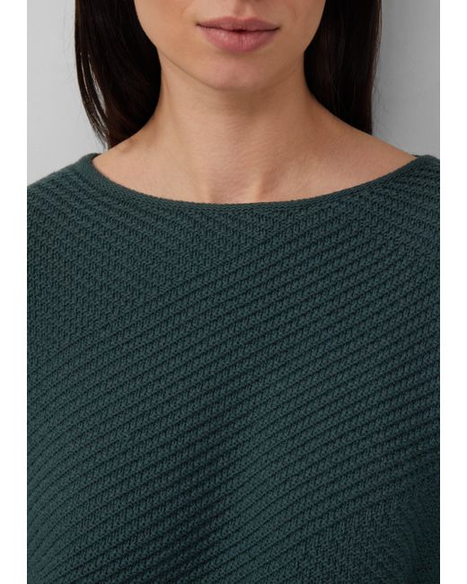 S.oliver Green Strukturierter Strickpullover in Oversize mit Rippbündchen
