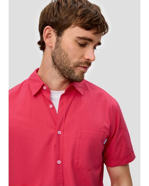 S.oliver Baumwollhemd mit Musterstruktur in Red für Herren