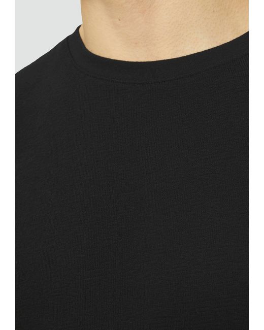 QS Rundhals T-Shirt in Strukturjersey in Black für Herren
