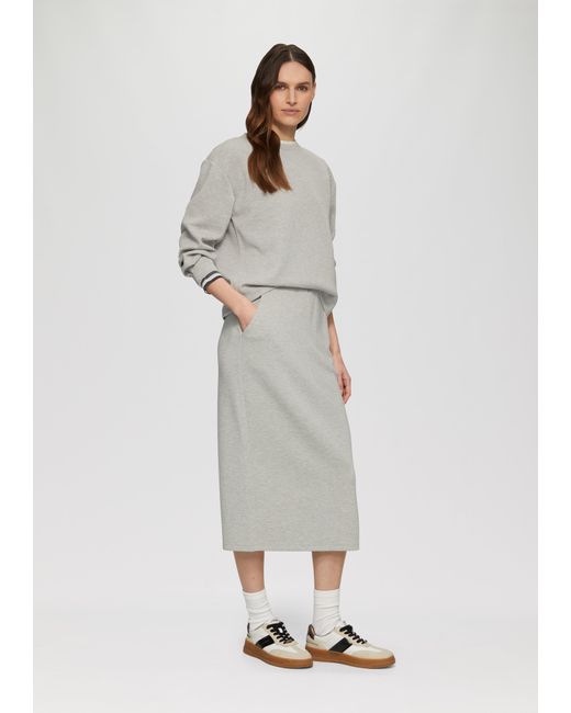 S.oliver Gray Scuba-Sweatshirt aus Modalmix mit Faltendetail