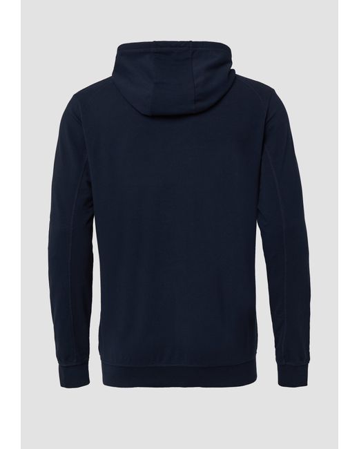 S.oliver Sportive Hoodie-Sweatjacke im Fabricmix in Blue für Herren