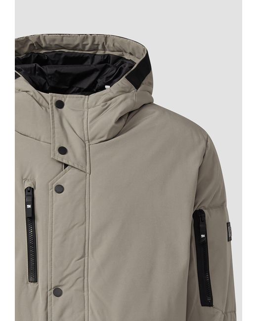 S.oliver Wasserabweisender Parka mit Kapuze und sportiven Details in Gray für Herren
