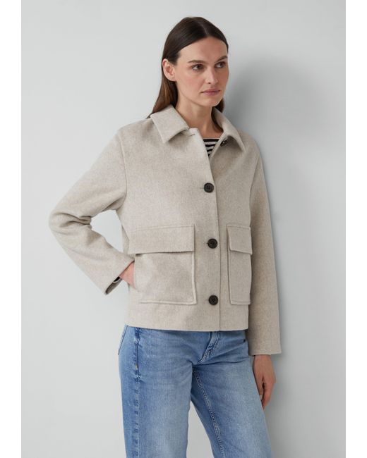 S.oliver Natural Jacke aus Wollmix im Relaxed Fit mit aufgesetzten Taschen