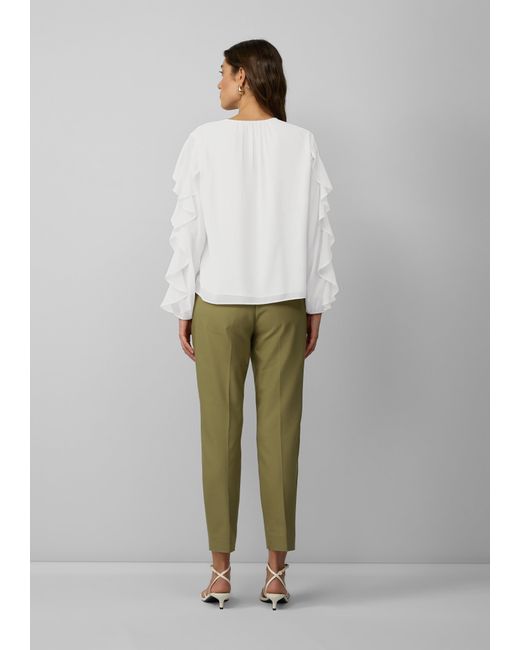 S.oliver White Leichte Chiffonbluse mit Rüschenärmeln