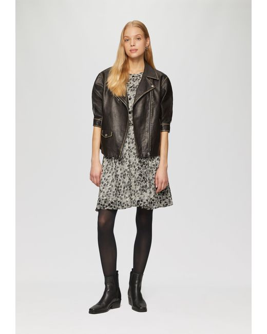 QS White Leichtes Chiffonkleid mit All-over-Print