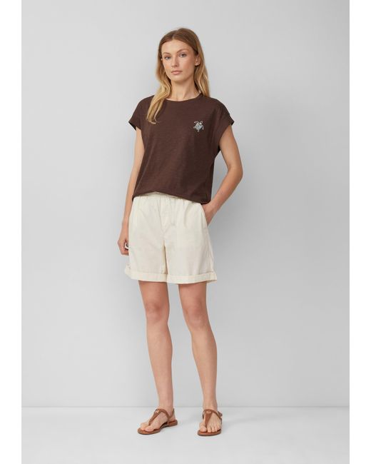 S.oliver White Leichte Shorts aus Baumwollmix im Relaxed Fit