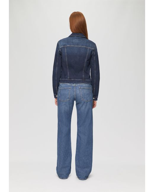QS Blue Schmal geschnittene Denimjacke in authentischer Waschung