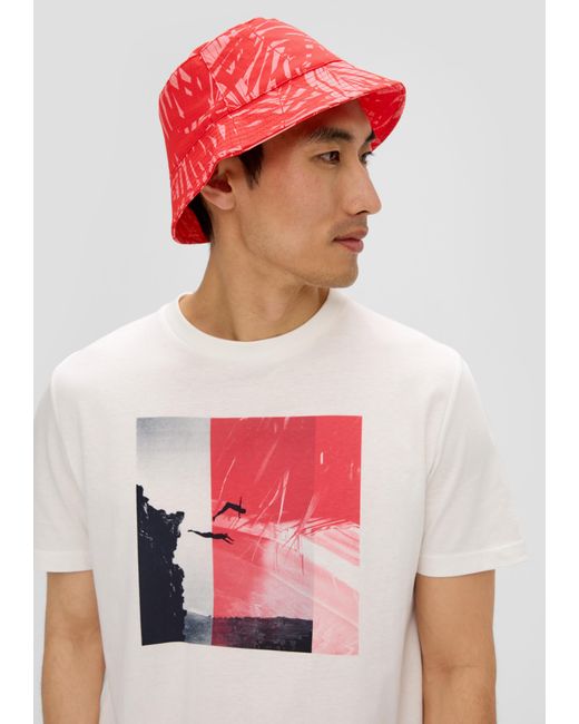 S.oliver Bucket Hat mit All-over-Print in Red für Herren