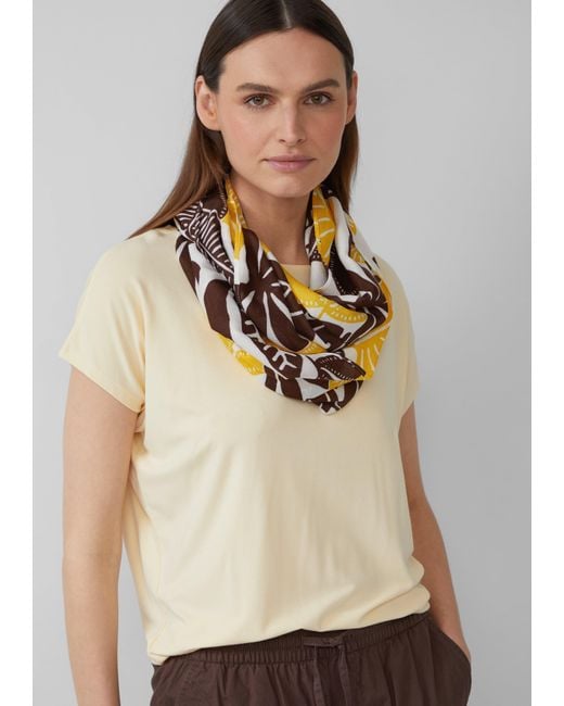 S.oliver Metallic Loop-Schal aus Viskose mit floralem Muster