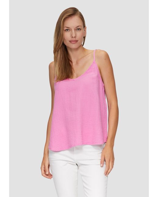 S.oliver Pink Top mit Webstruktur im Relaxed Fit