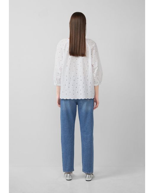 QS White Bluse mit Lochstickerei