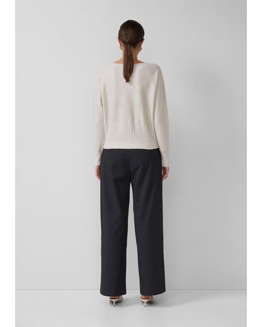S.oliver Gray Strickpullover mit Strukturmuster am Saum