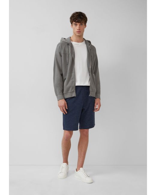 S.oliver Detroit: Strukturierte Sweat-Bermuda im Relaxed Fit in Blue für Herren