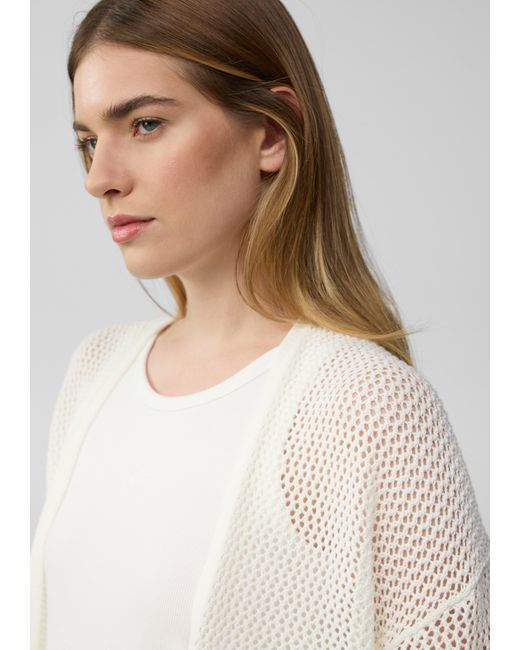 S.oliver White Ajour-Strickjacke mit 3/4-Arm