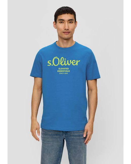 S.oliver T-Shirt aus Baumwolle mit Label-Print in Blue für Herren