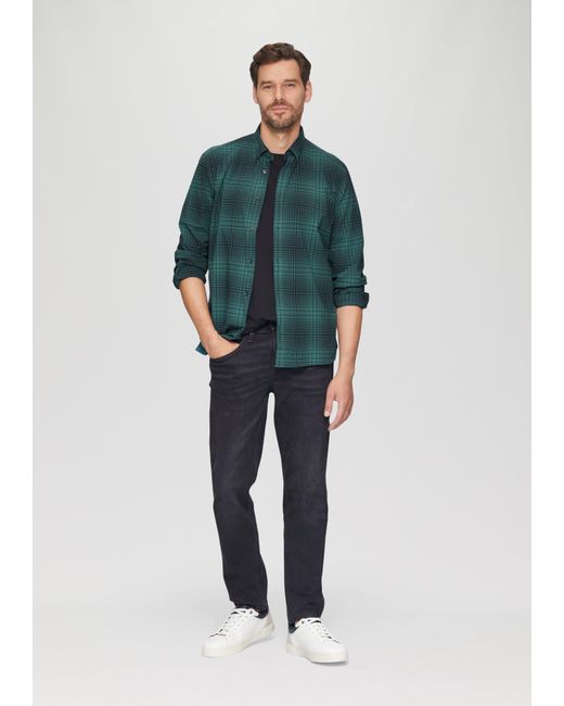 S.oliver Regular Fit: Hemd aus Baumwollstretch mit Button-Down-Kragen in Green für Herren