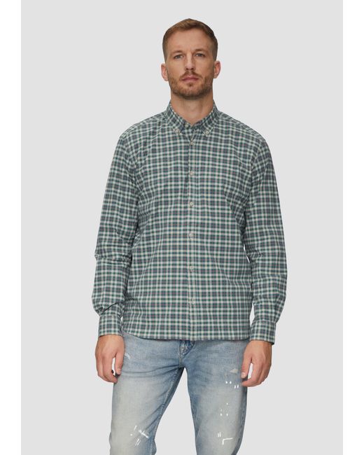 S.oliver Regular Fit: Hemd aus Baumwollstretch mit Button-Down-Kragen in Blue für Herren