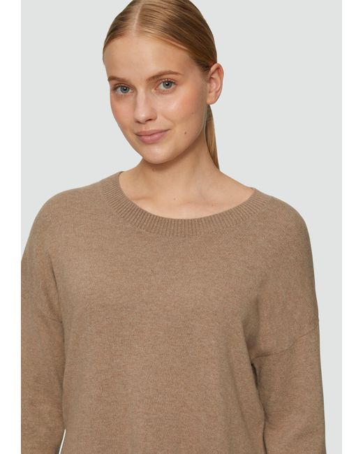 S.oliver Natural Strickpullover aus Kaschmirmix mit seitlichen Schlitzen