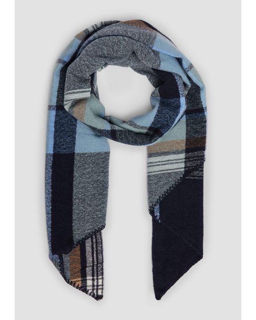 S.oliver Blue Schal mit Karo-Muster