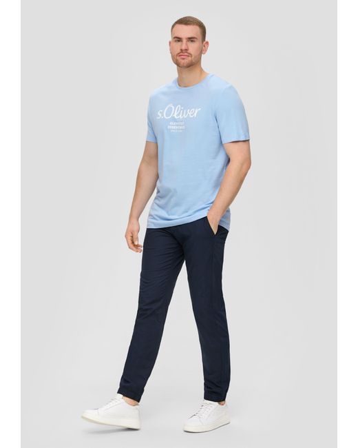 S.oliver T-Shirt aus Baumwolle mit Logo-Print in Blue für Herren