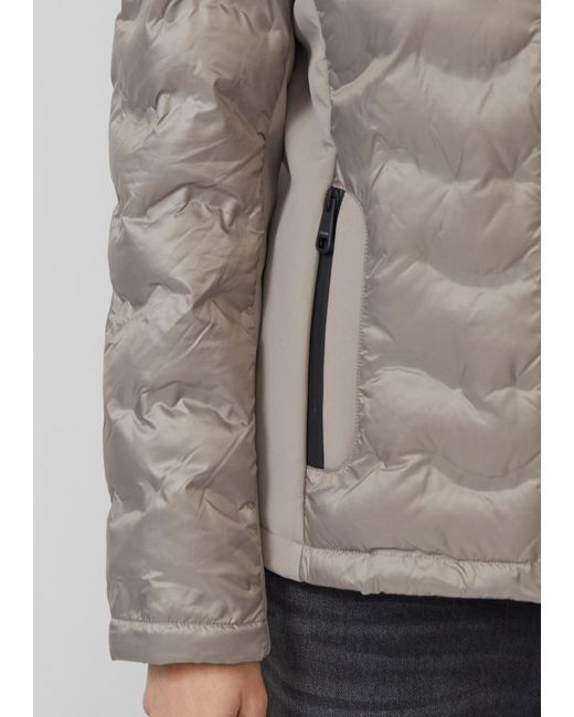 S.oliver Brown Leichte Jacke im Fabricmix mit abnehmbarer Kapuze