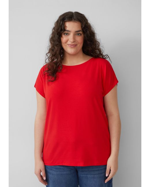 S.oliver Red Fließendes Jersey-Shirt mit überschnittenen Schultern